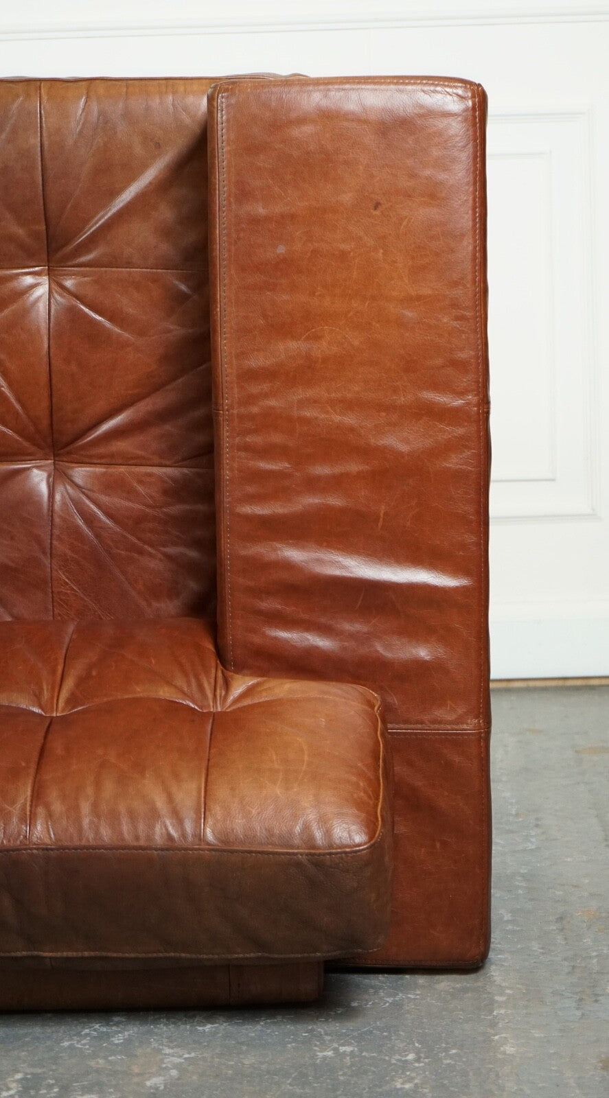 RETRO HALO TiMOTHY OULTON BROWN LEATHER SOFA