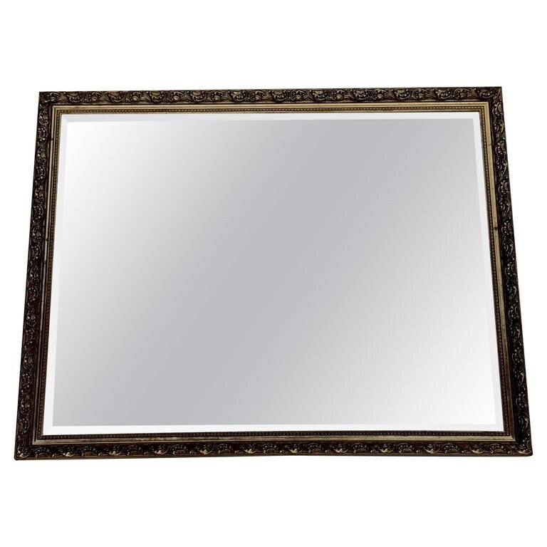 LARGE VINTAGE GOLD ORNATE BEVELLED MIRROR