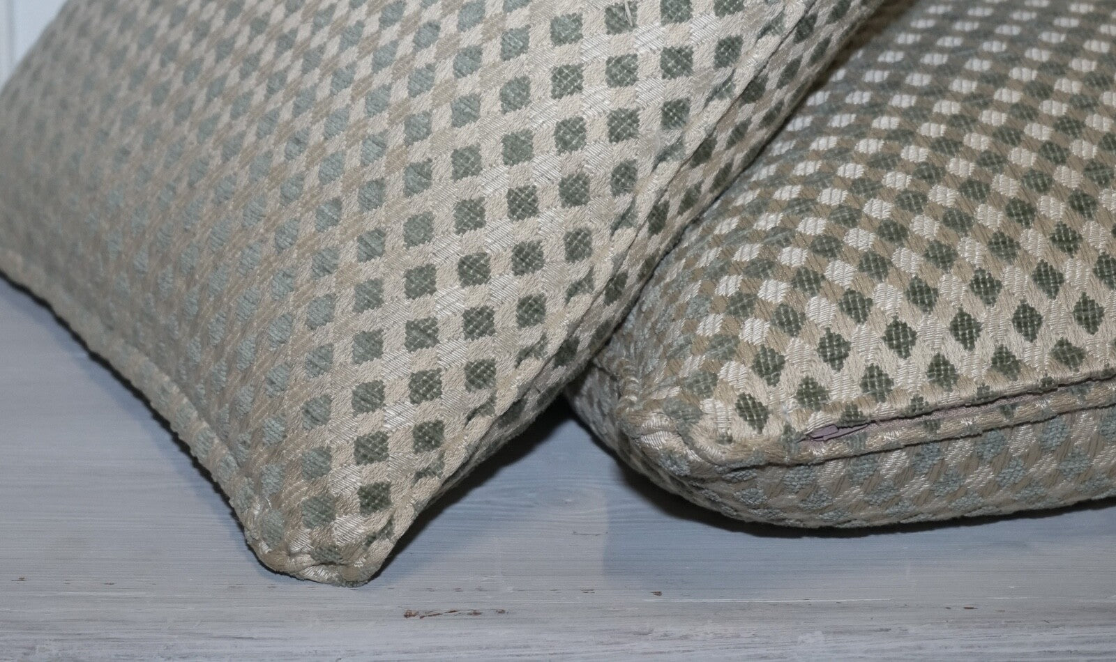 VINTAGE DURESTA DUCK SCATTER CUSHION CREAM AND SAGE