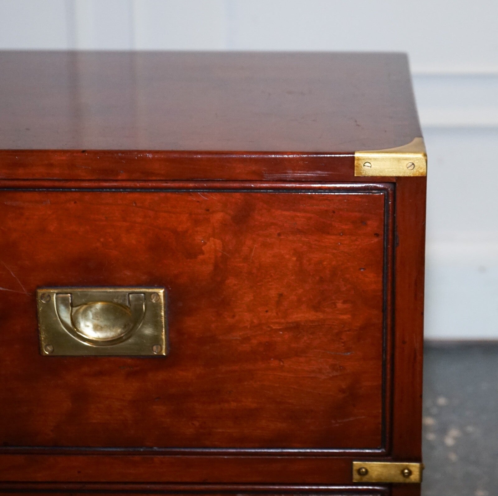 LOVELY MILITARY CAMPAIGN HARRODS KENNEDY BEDSIDE NIGHTSTAND TWO DRAWERS