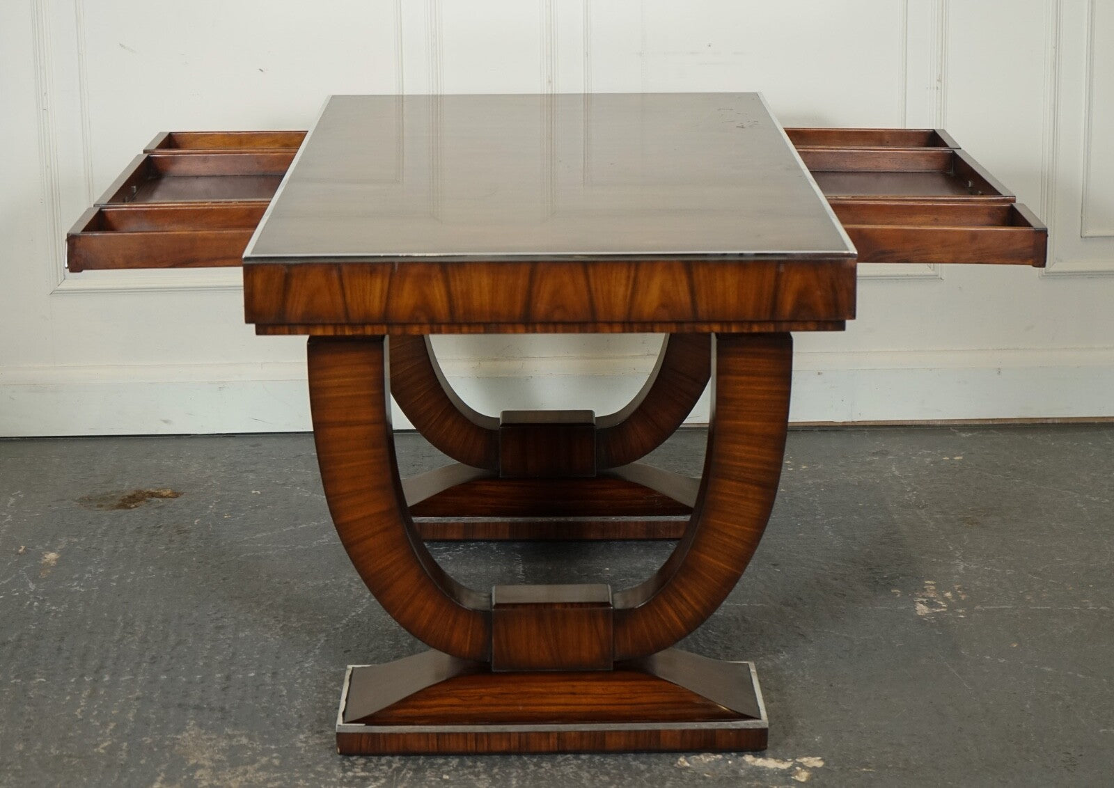 RARE THEODORE ALEXANDER ART DECO STYLE OFFICE DOUBLE SIDED DRAWERS DESK