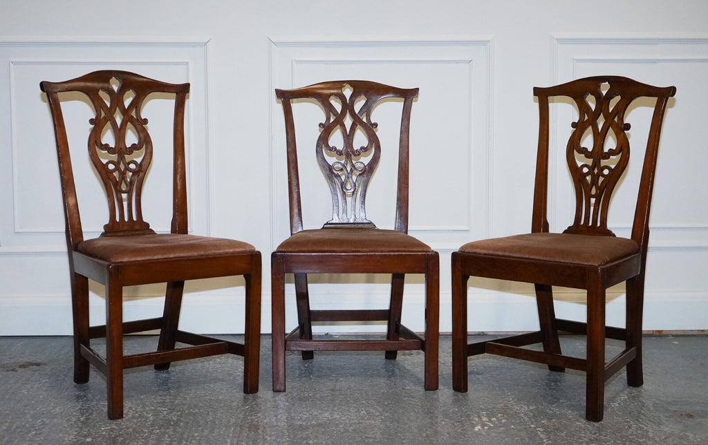 LOVELY CHIPPENDALE STYLE SET OF 6 DINING CHAIRS H FRAME