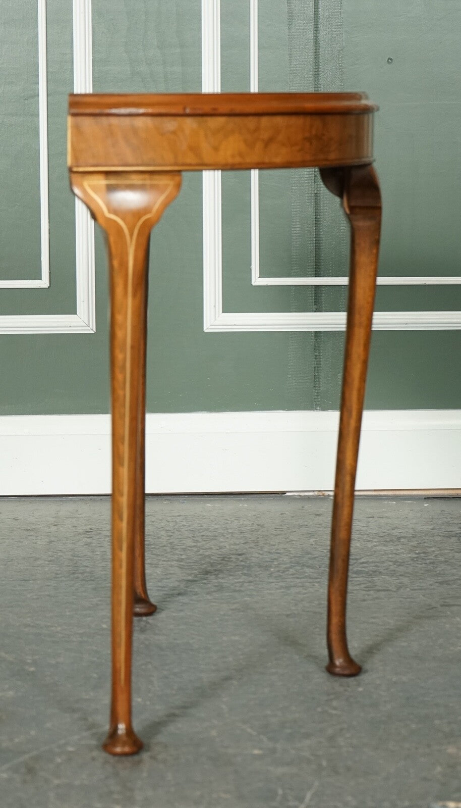 VINTAGE ORIENTAL HALF MOON DEMI LUNE TABLE MADE BY NORTHAMPTON CABINET COMPANY