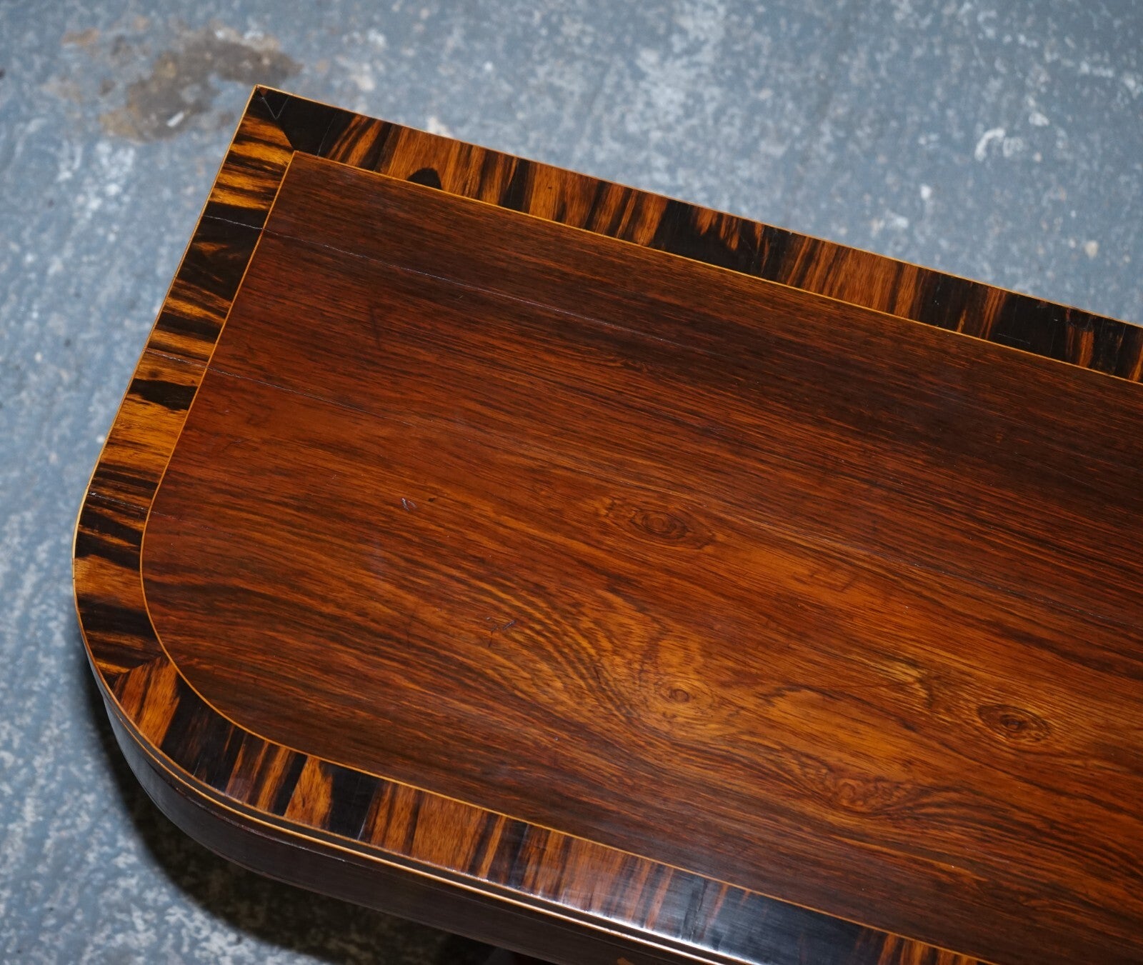 FULLY RESTORED GEORGIAN GAMES CARD FOLDING TABLE ON ORIGINAL BRASS CASTORS