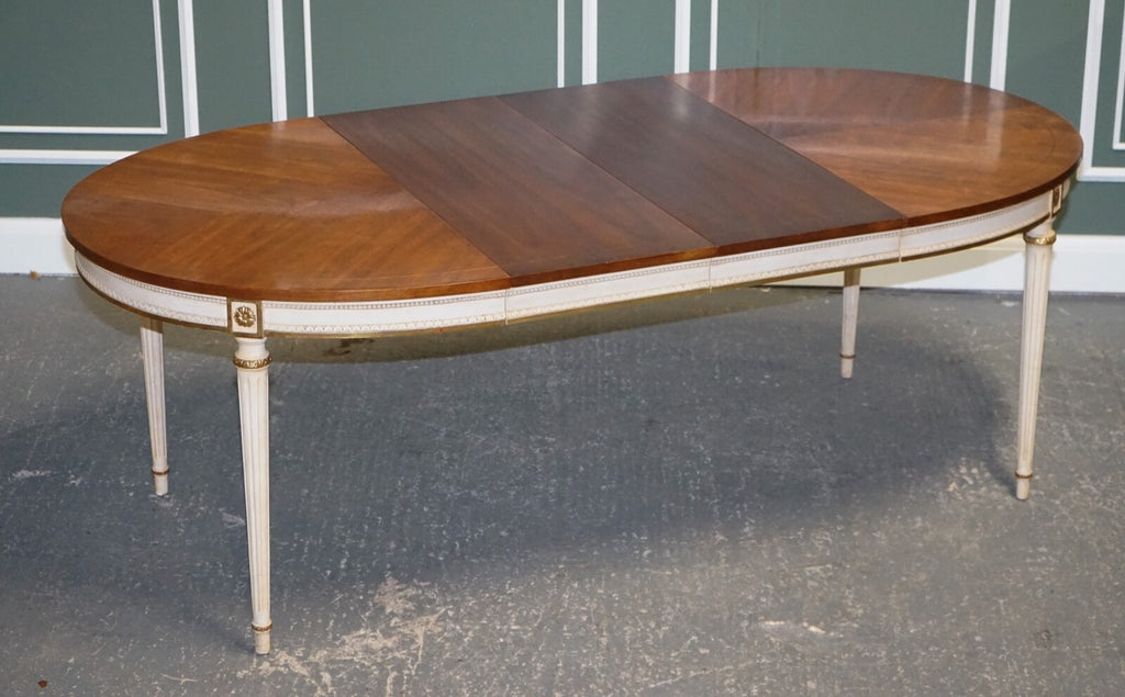 KINDEL FURNITURE CHERRYWOOD & HANDPAINTED GILDWOOD EXTENDABLE DINING TABLE