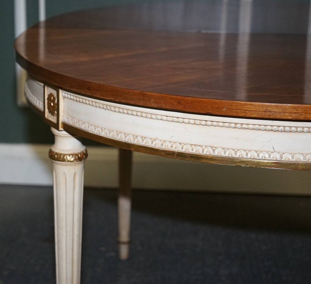 KINDEL FURNITURE CHERRYWOOD & HANDPAINTED GILDWOOD EXTENDABLE DINING TABLE