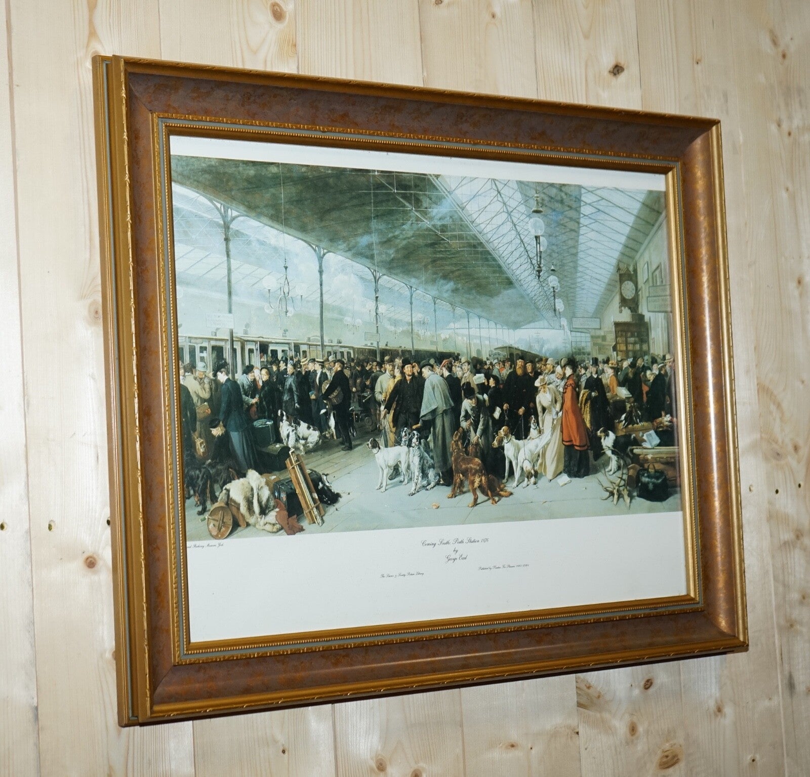 VINTAGE PRINT 'COMING SOUTH PERTH STATION'  1876 BY GEORGE EARL IN FRAME