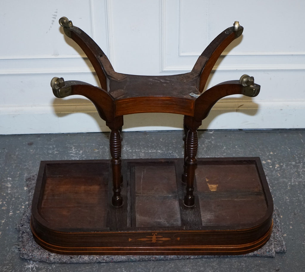 FULLY RESTORED GEORGIAN GAMES CARD FOLDING TABLE ON ORIGINAL BRASS CASTORS