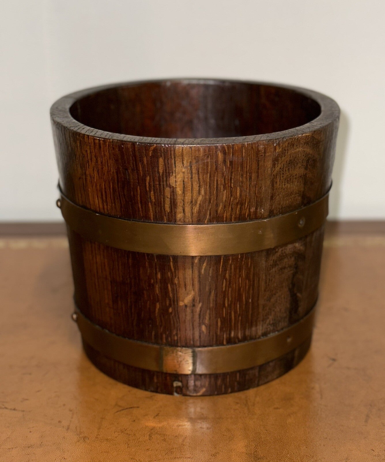 R A LISTER & CO OAK 1900s EDWARDIAN BUCKET WITH BRASS BRACES