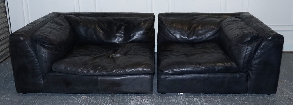 TIMOTHY OULTON ZENNA SECTIONAL GREY LEATHER SOFA FEATHER FILLED CUSHION RRP £10K