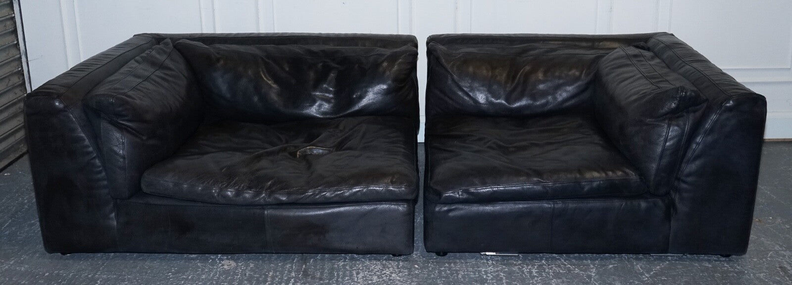 TIMOTHY OULTON ZENNA SECTIONAL GREY LEATHER SOFA FEATHER FILLED CUSHION RRP £10K