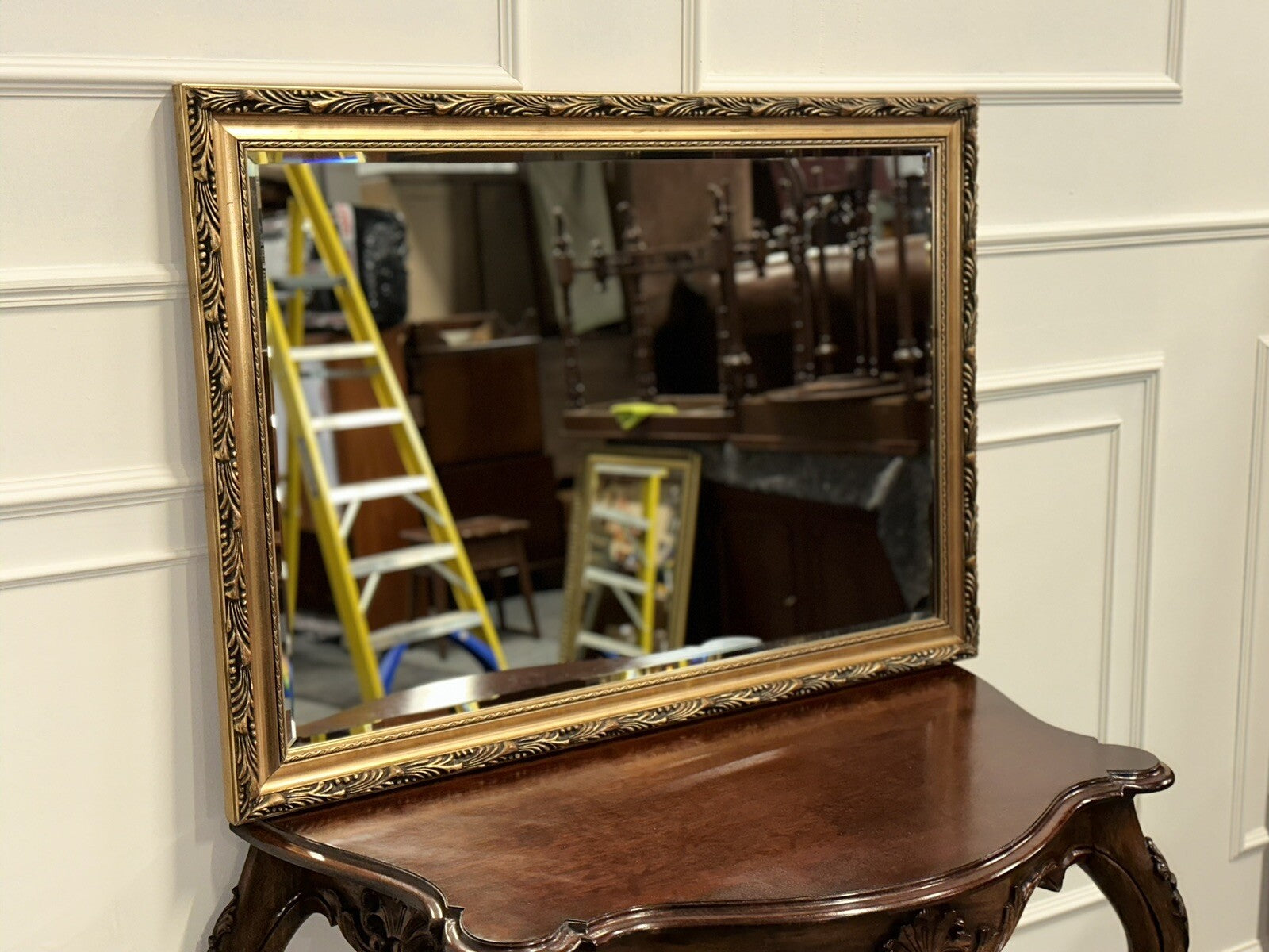 LOVELY VINTAGE GOLD ORNATE BEVELLED MIRROR