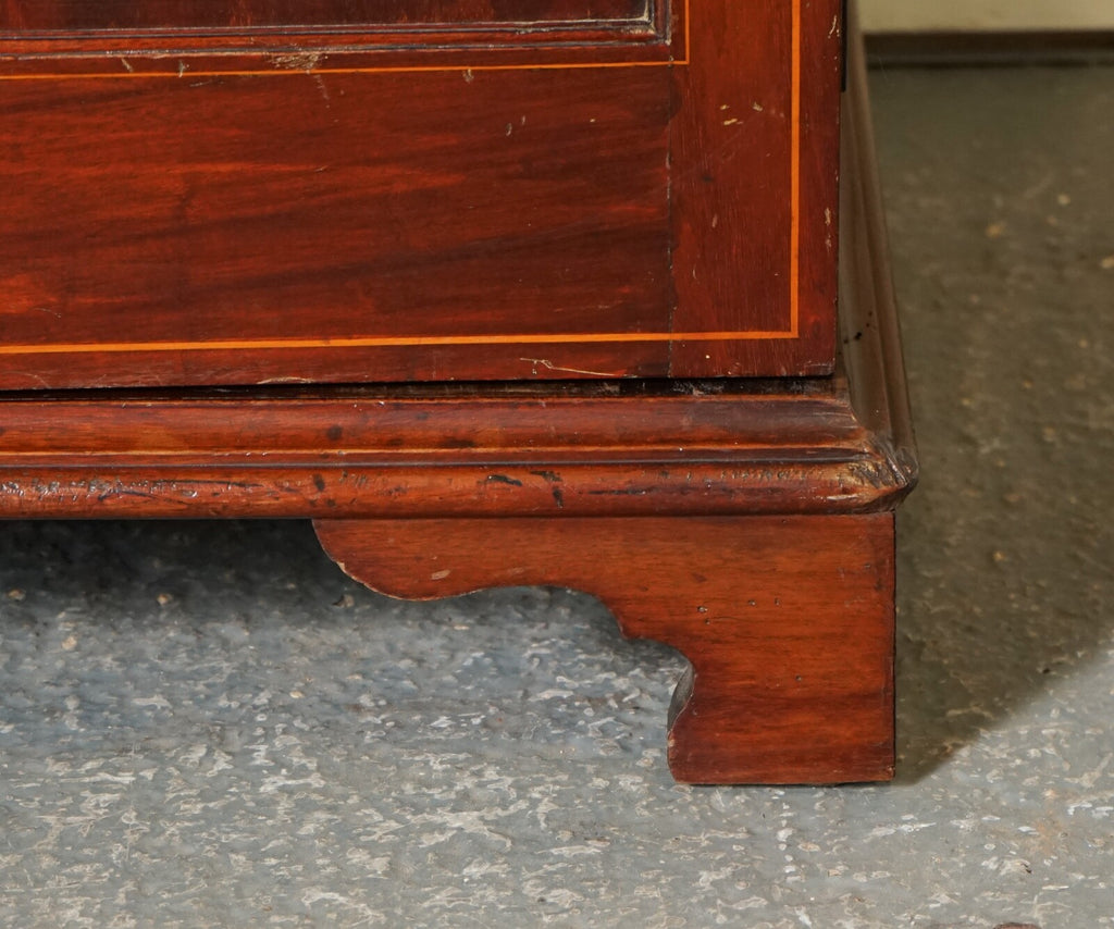 EDWARDIAN FLAMED HARDWOOD SHERATON REVIVAL DOUBLE WARDROBE J1