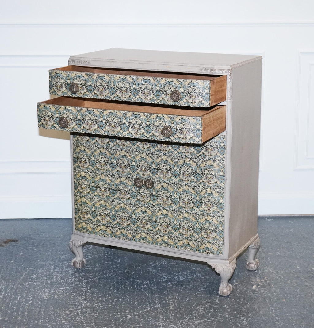 1930s WARING & GILLOW HAND PAINTED CHEST OF DRAWERS CUPBOARD WILLIAM MORRIS