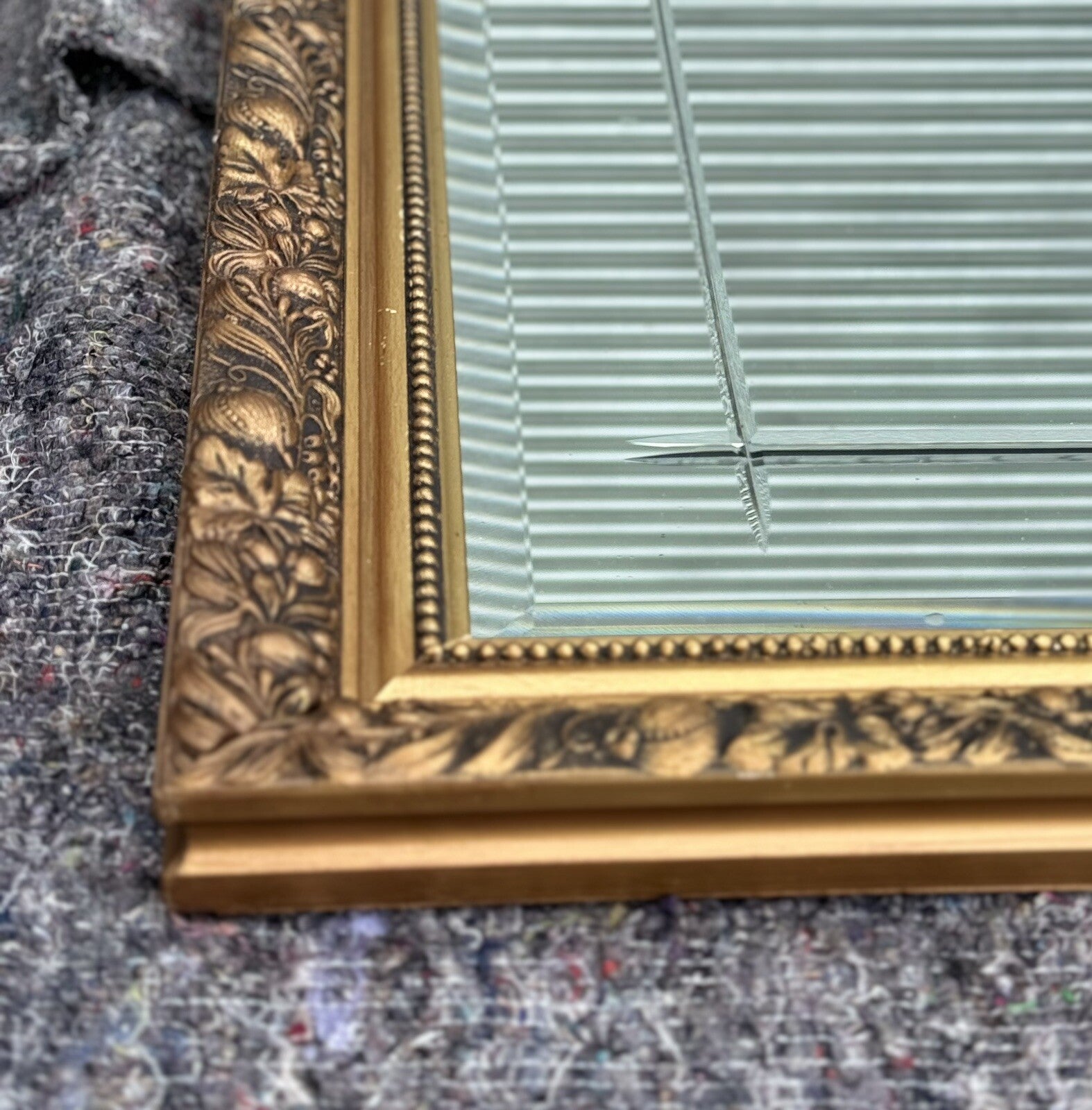 VINTAGE GOLD ORNATE BEVELLED MIRROR