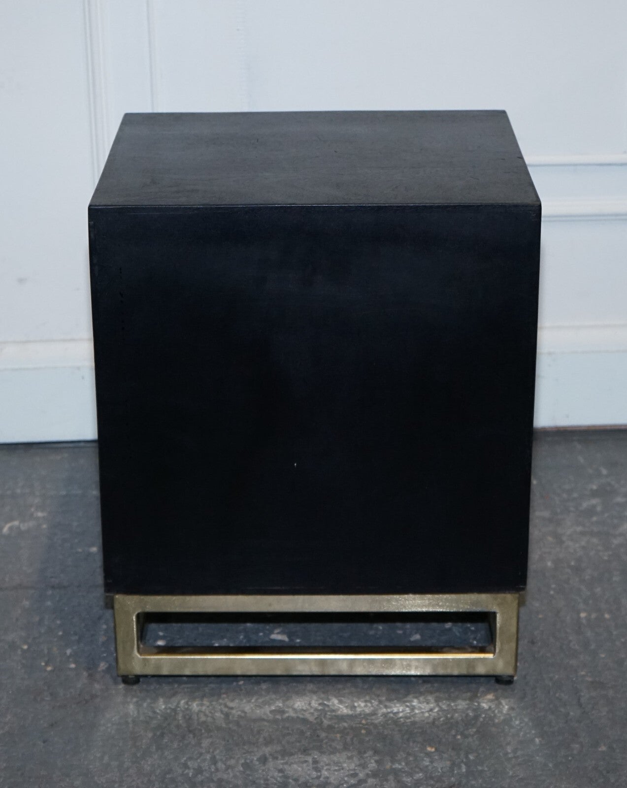 EX SHOWROOM ATKING AND THYME HEX BLACK AND GOLD BEDSIDE TABLE