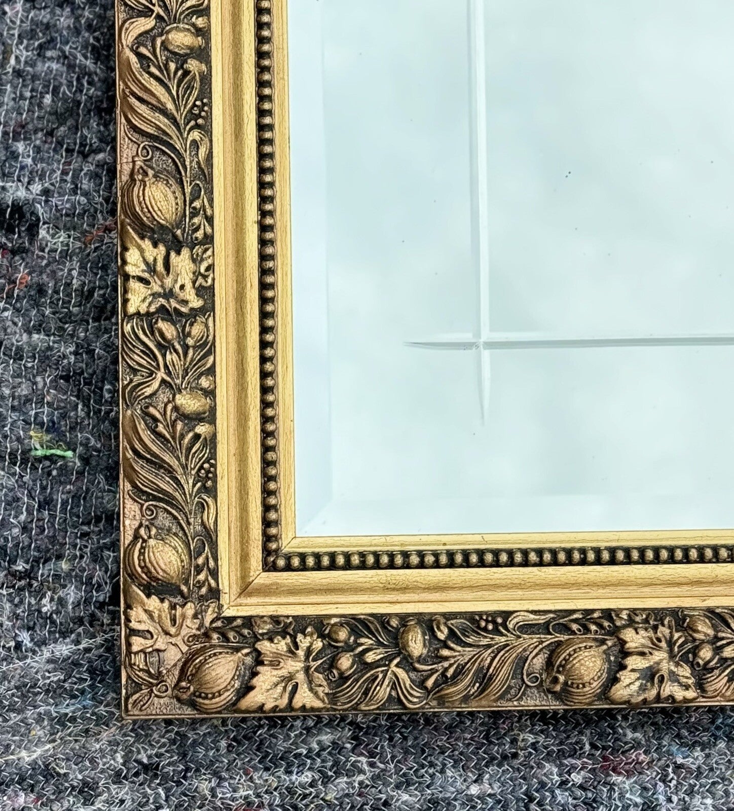 VINTAGE GOLD ORNATE BEVELLED MIRROR
