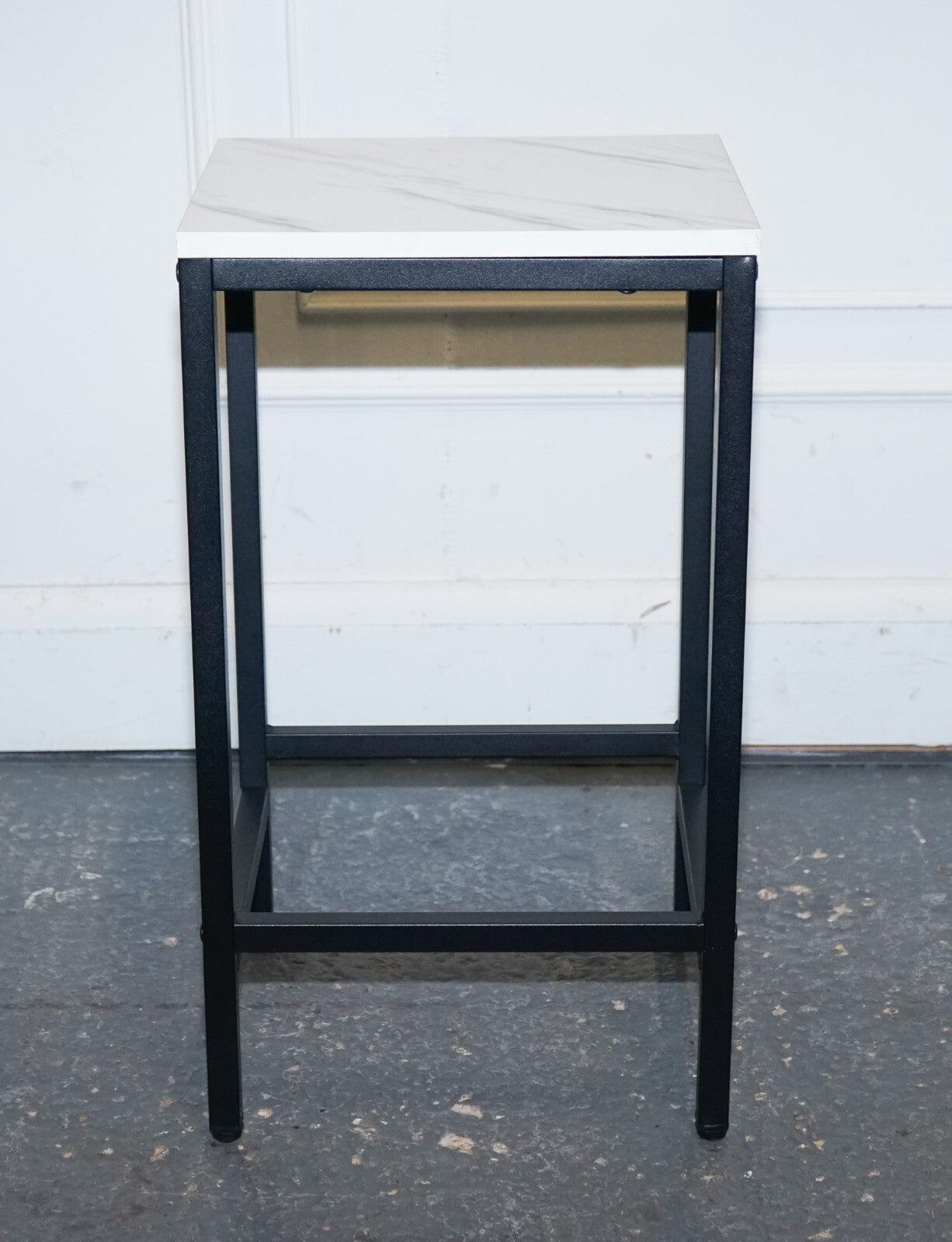 LOVELY MODERN FAUX MARBLE EFFECT TOP SIDE PLANT LAMP TABLE