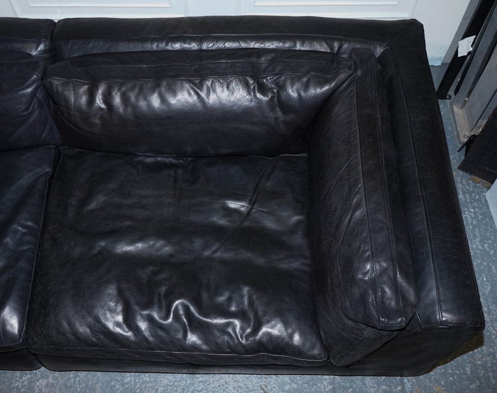 TIMOTHY OULTON ZENNA SECTIONAL GREY LEATHER SOFA FEATHER FILLED CUSHION RRP £10K