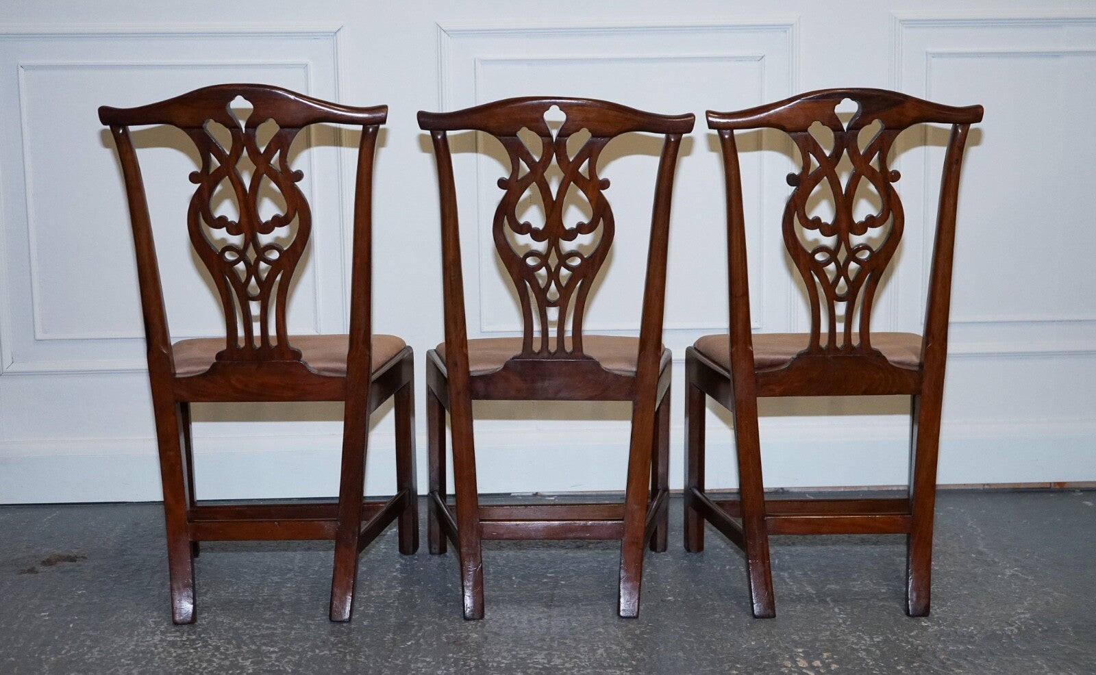 LOVELY CHIPPENDALE STYLE SET OF 6 DINING CHAIRS H FRAME