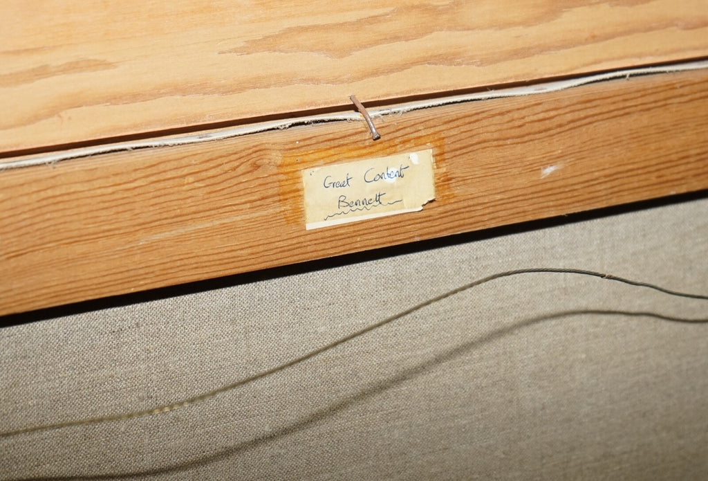 OIL PAINTING IN MANNER OF F.M.  BENNETT ''GREAT CONTENT' RED AND GOLD FRAME