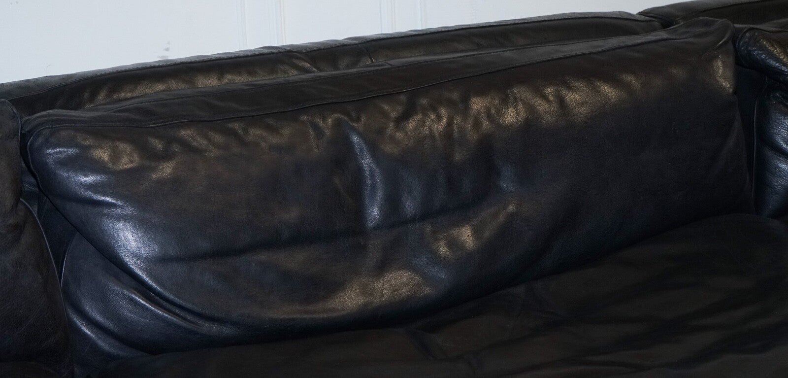 TIMOTHY OULTON ZENNA SECTIONAL GREY LEATHER SOFA FEATHER FILLED CUSHION RRP £10K