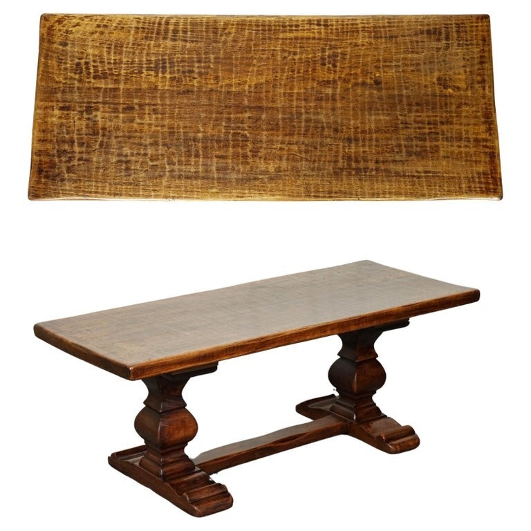 VINTAGE REFECTORY ROBERT MOUSEMAN THOMPSON STYLE DAZED OAK COFFEE TABLE J1