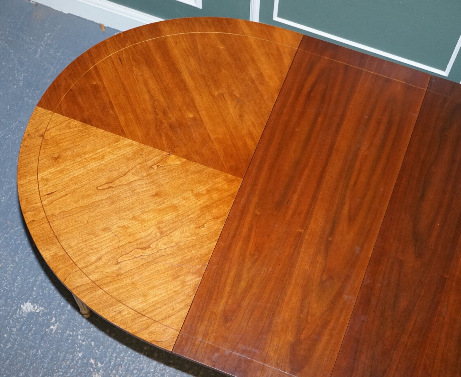 KINDEL FURNITURE CHERRYWOOD & HANDPAINTED GILDWOOD EXTENDABLE DINING TABLE