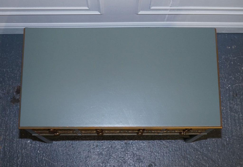 EUCALYPTUS GREEN & GOLD CONSOLE TABLE SIDEBOARD STRAWBERRY THIEF WILLIAM MORRIS