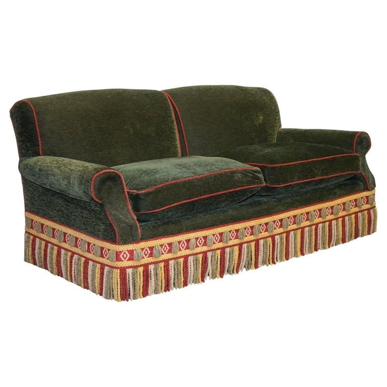 PETER DUDGEON BRITISH HANDMADE GREEN FABRIC HOWARD STYLE 3 SEATER SOFA RRP£12000