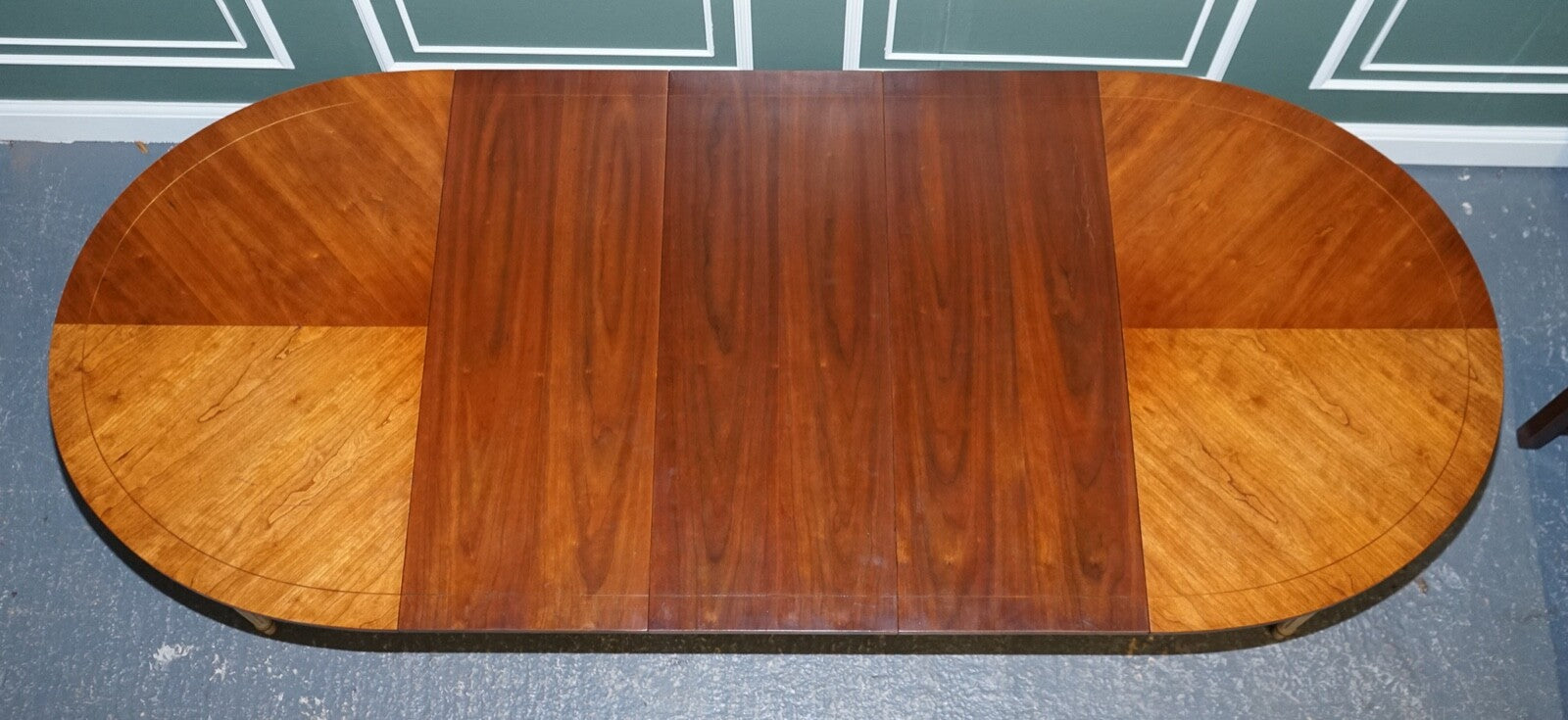 KINDEL FURNITURE CHERRYWOOD & HANDPAINTED GILDWOOD EXTENDABLE DINING TABLE