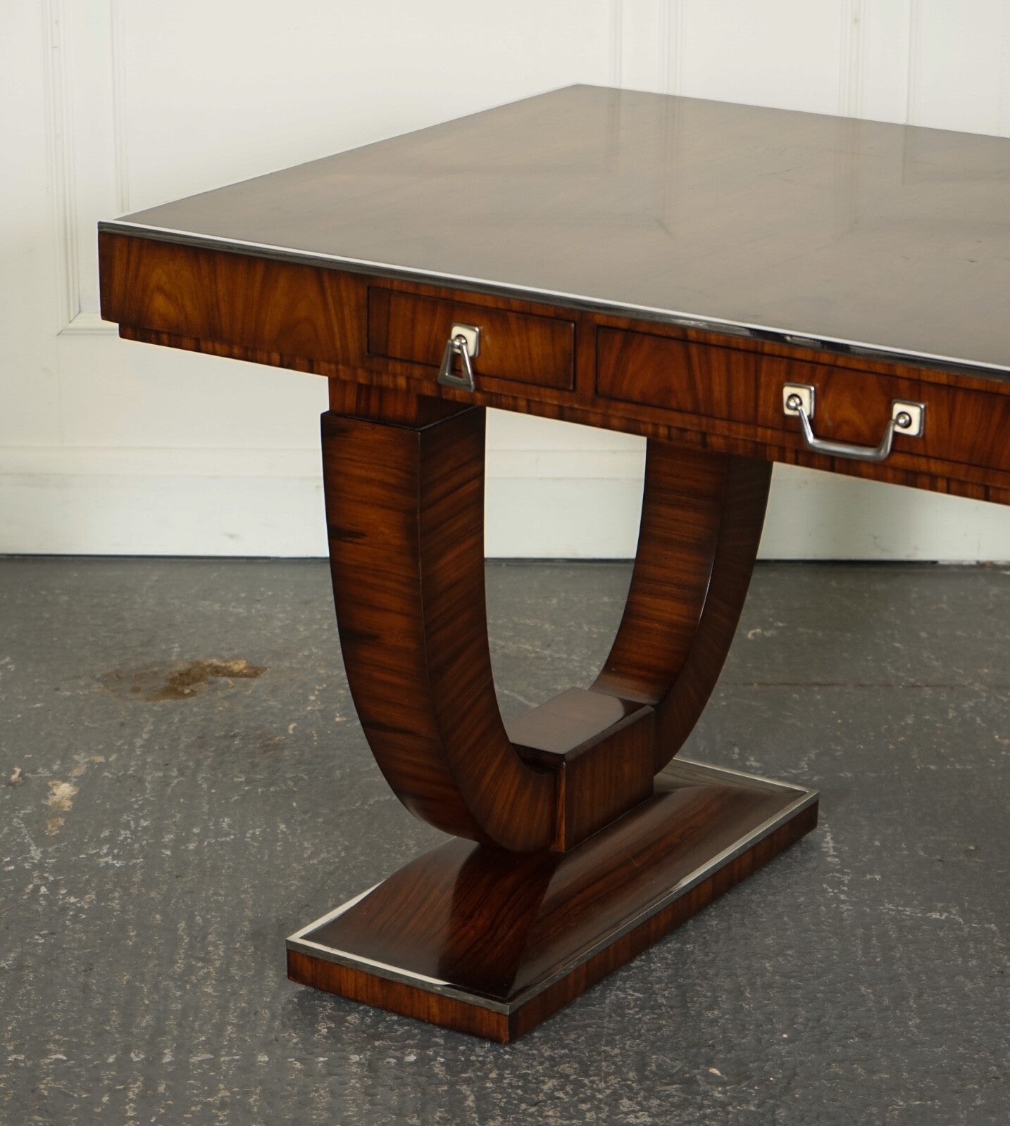 RARE THEODORE ALEXANDER ART DECO STYLE OFFICE DOUBLE SIDED DRAWERS DESK