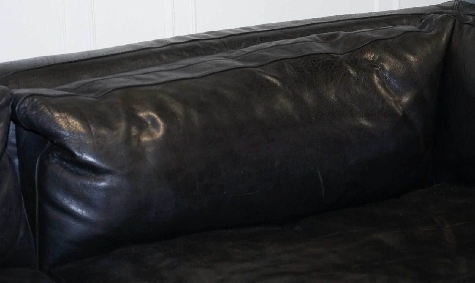 TIMOTHY OULTON ZENNA SECTIONAL GREY LEATHER SOFA FEATHER FILLED CUSHION RRP £10K