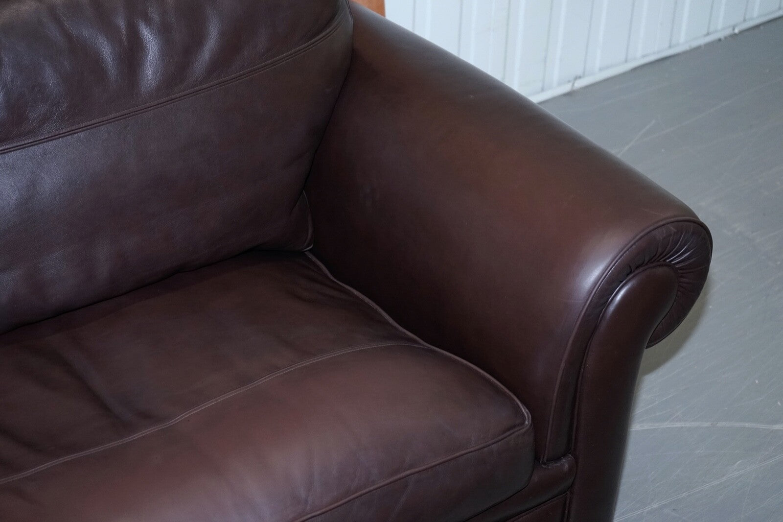 HARRODS DIVINE DURESTA GARRICK 3 SEATER BROWN LEATHER FEATHER FILLED RRP £5,000