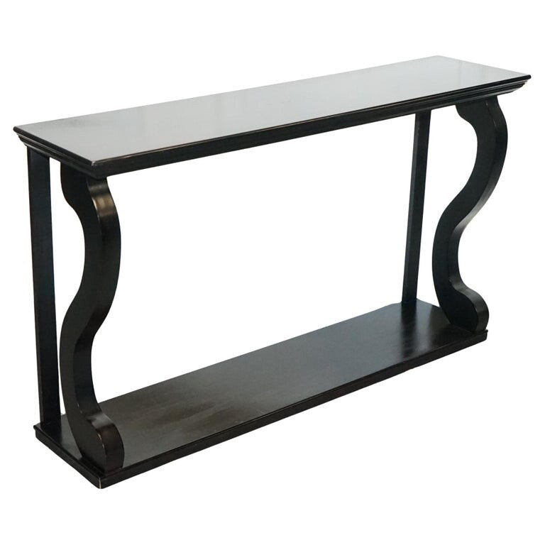 LOVELY BLACK FRENCH BAROQUE STYLE CONSOLE TABLE SIDEBOARD