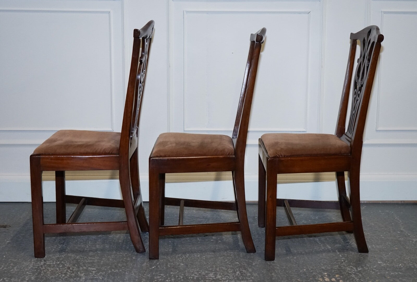 LOVELY CHIPPENDALE STYLE SET OF 6 DINING CHAIRS H FRAME