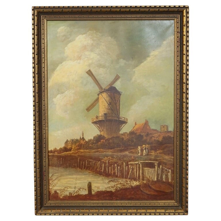 PAINTING AFTER JACOB VAN RUISDAEL THE MILL WIJK-BIJ-DUURSTEDE DUTCH 1628-1682