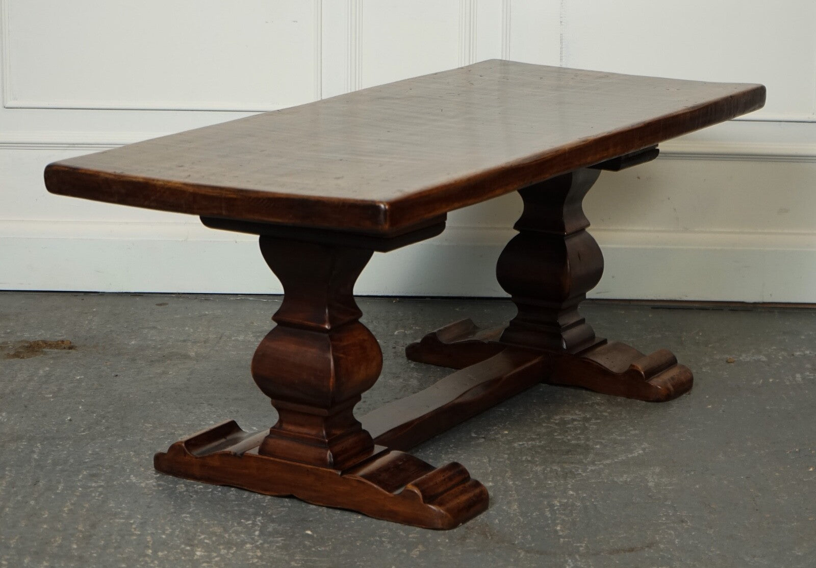 VINTAGE REFECTORY ROBERT MOUSEMAN THOMPSON STYLE DAZED OAK COFFEE TABLE J1