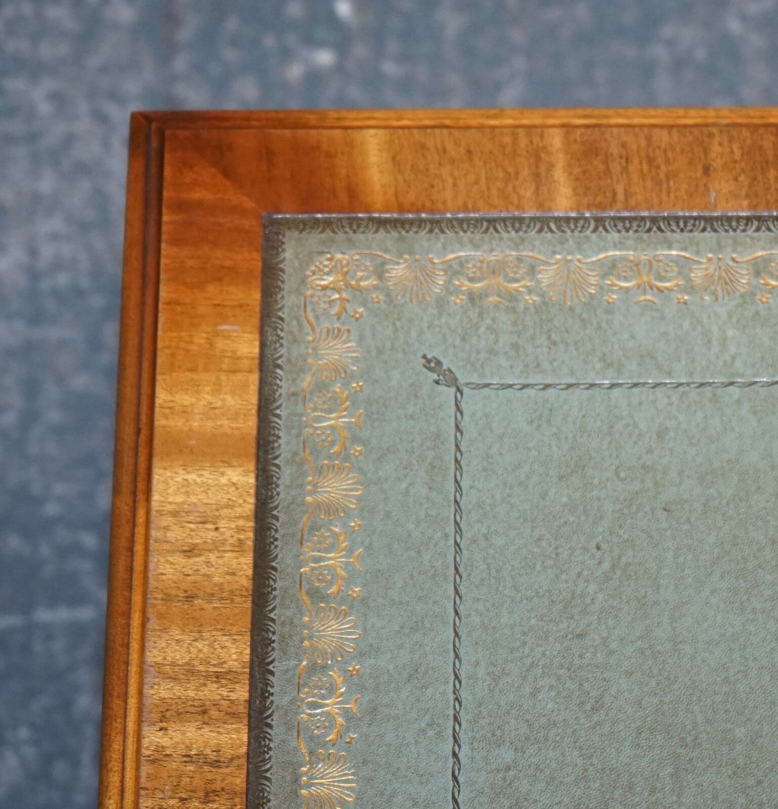 BEVAN FUNNELL FILLING CABINET RARE SAGE BLUE LEATHER VARIOUS SIZE FOLDERS