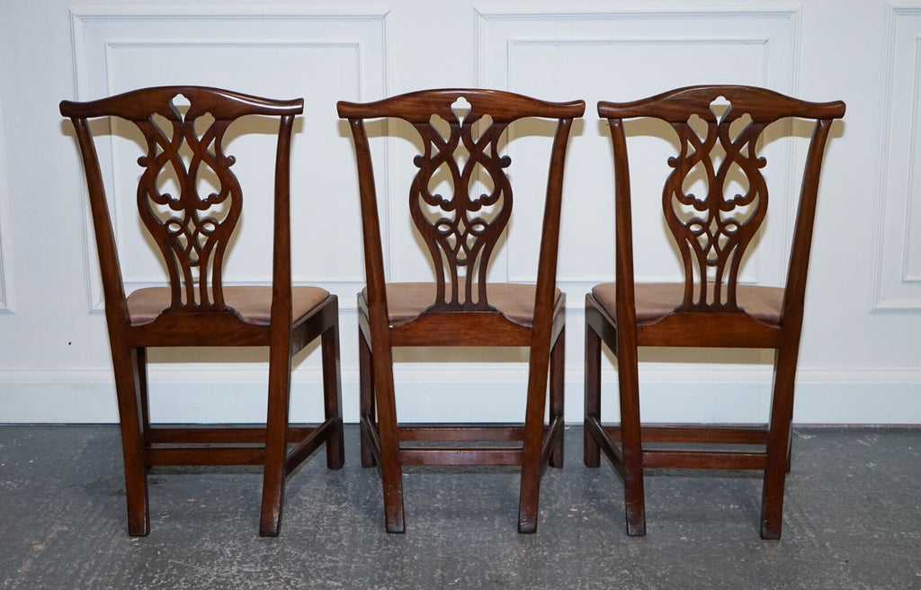 LOVELY CHIPPENDALE STYLE SET OF 6 DINING CHAIRS H FRAME