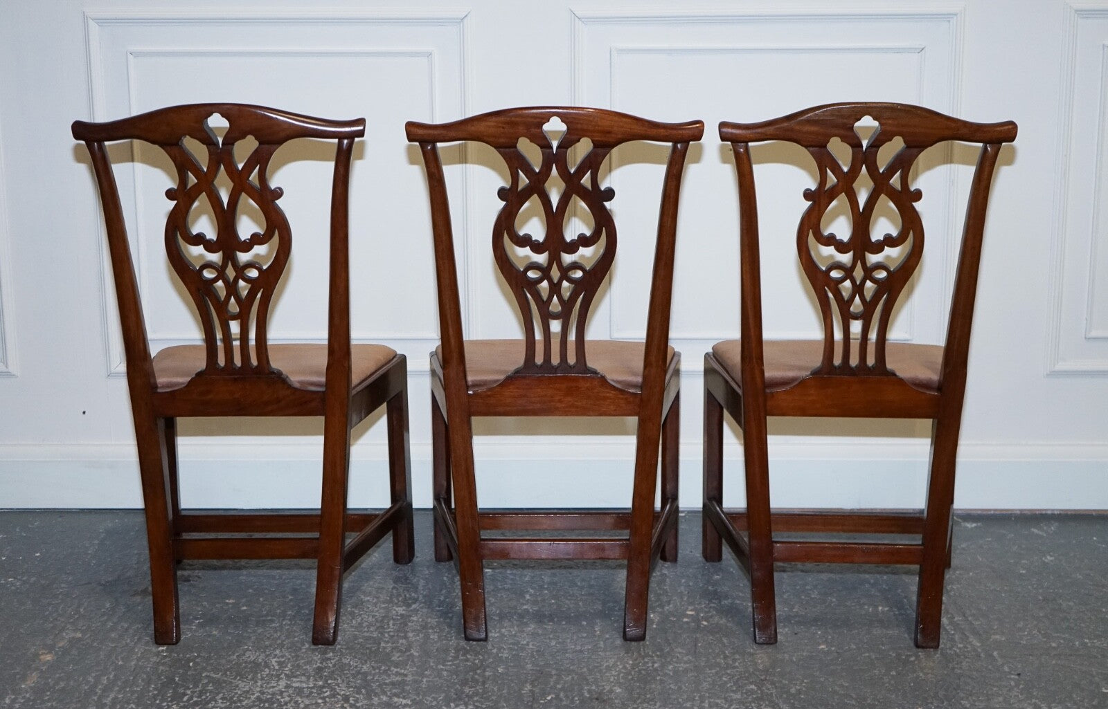 LOVELY CHIPPENDALE STYLE SET OF 6 DINING CHAIRS H FRAME