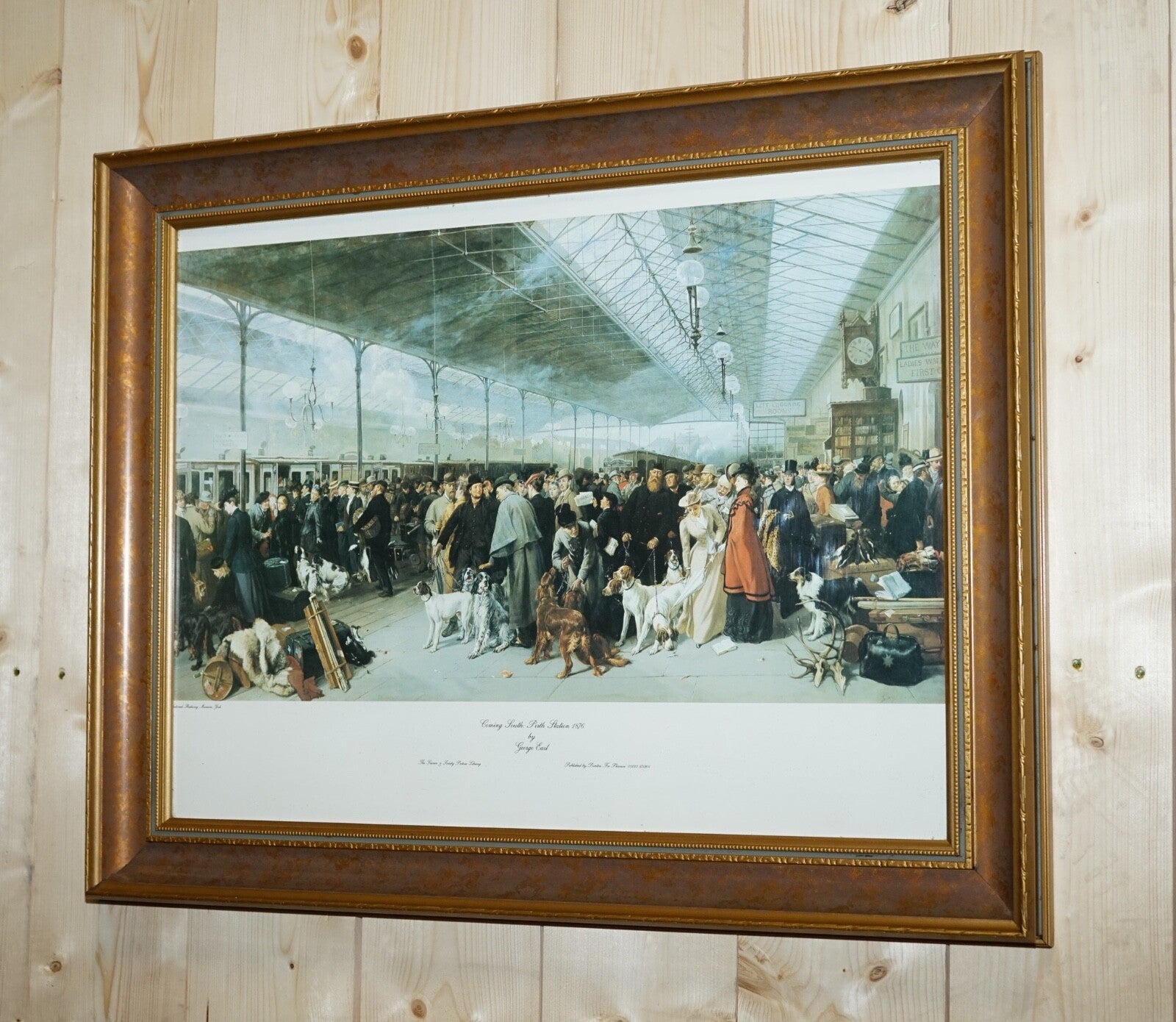 VINTAGE PRINT 'COMING SOUTH PERTH STATION'  1876 BY GEORGE EARL IN FRAME