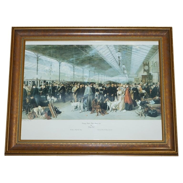 VINTAGE PRINT 'COMING SOUTH PERTH STATION'  1876 BY GEORGE EARL IN FRAME
