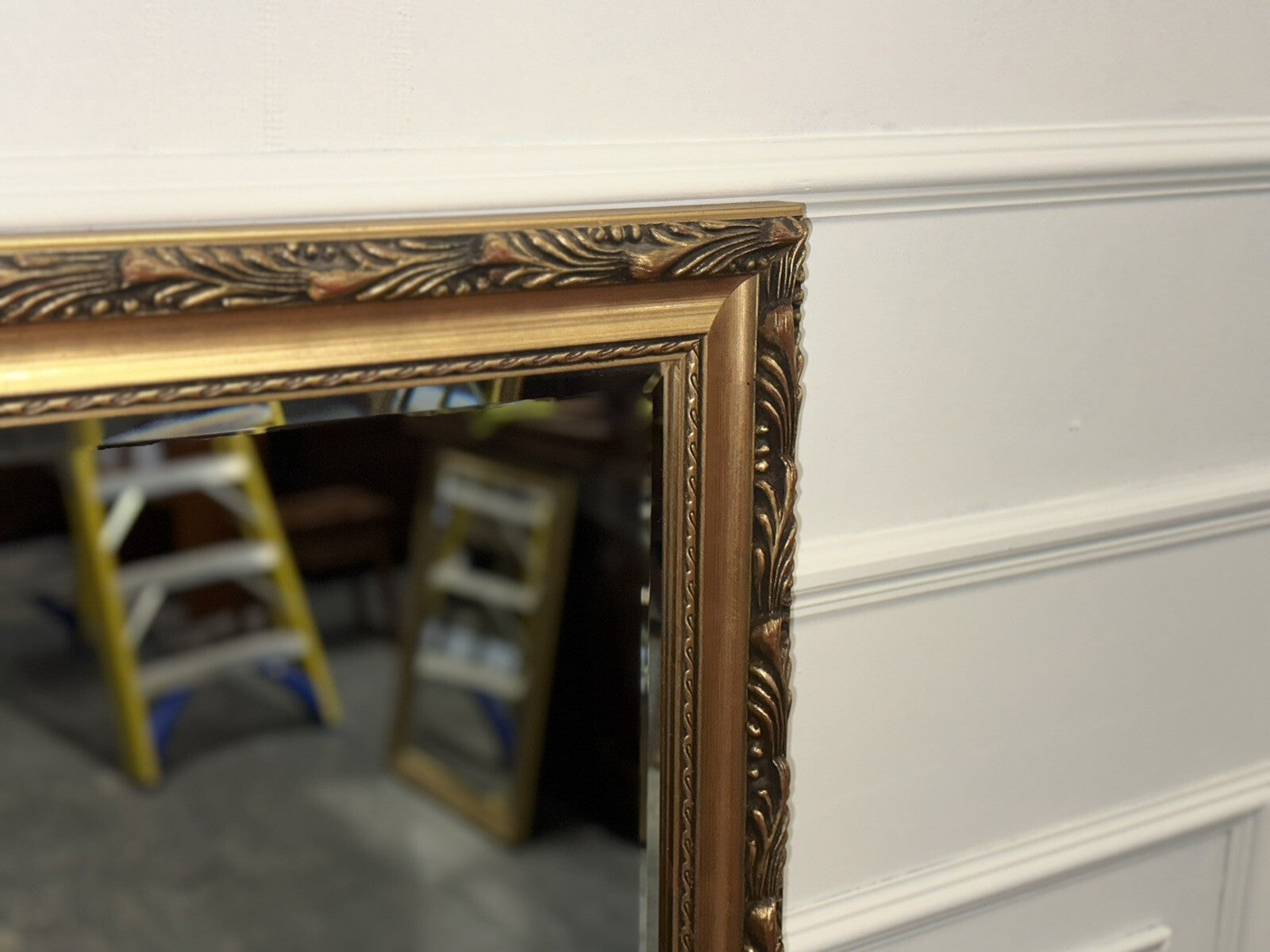 LOVELY VINTAGE GOLD ORNATE BEVELLED MIRROR