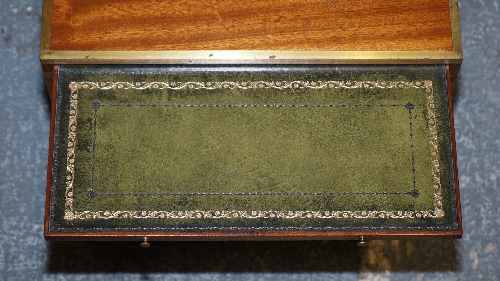 MILITARY CAMPAIGN SMALL CHEST OF DRAWERS SIDE TABLE WITH LEATHER SLIDE OUT TRAY