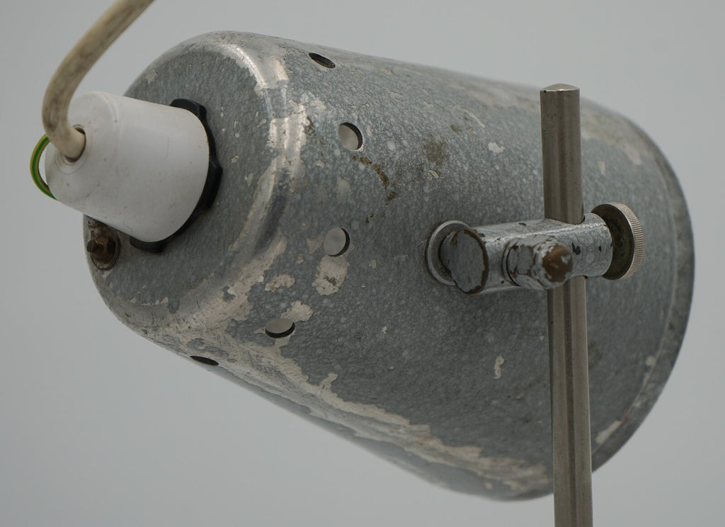1940'S ENGLISH SALVAGED LABORATORY SCHOOL TABLE ADJUSTABLE LIGHT 005