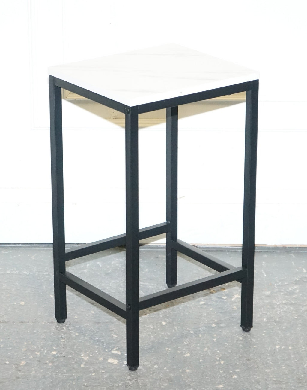 LOVELY MODERN FAUX MARBLE EFFECT TOP SIDE PLANT LAMP TABLE