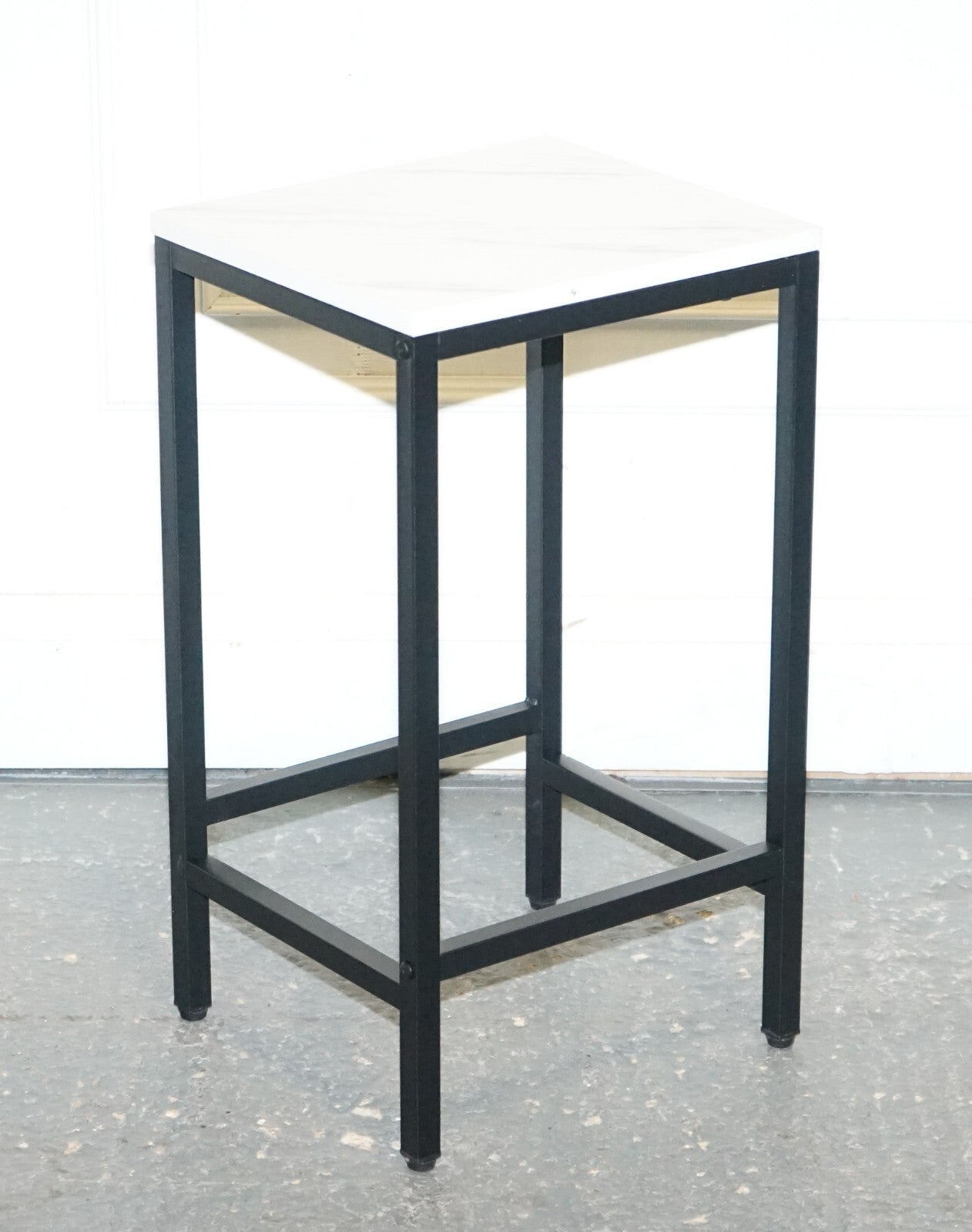 LOVELY MODERN FAUX MARBLE EFFECT TOP SIDE PLANT LAMP TABLE