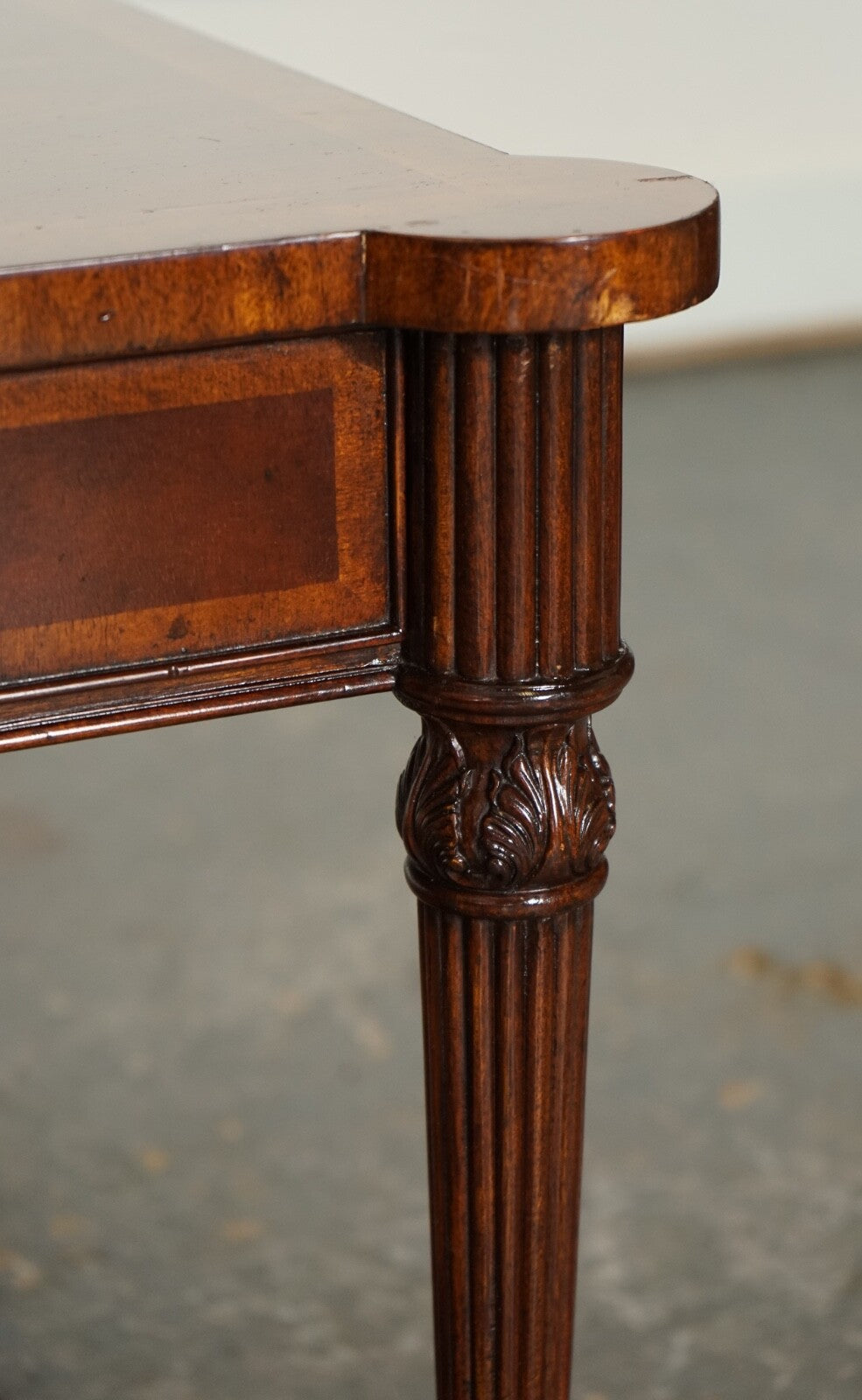 REGENCY STYLE COFFEE TABLE WITH FOUR DRAWERS BRASS FEET