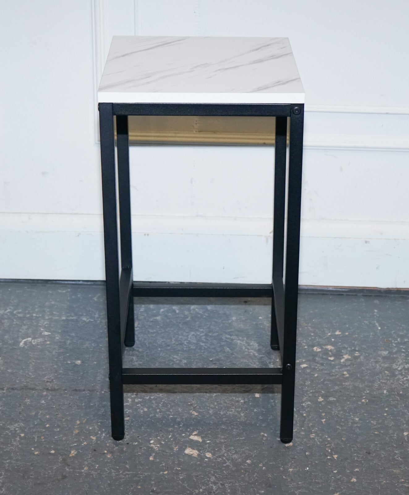 LOVELY MODERN FAUX MARBLE EFFECT TOP SIDE PLANT LAMP TABLE